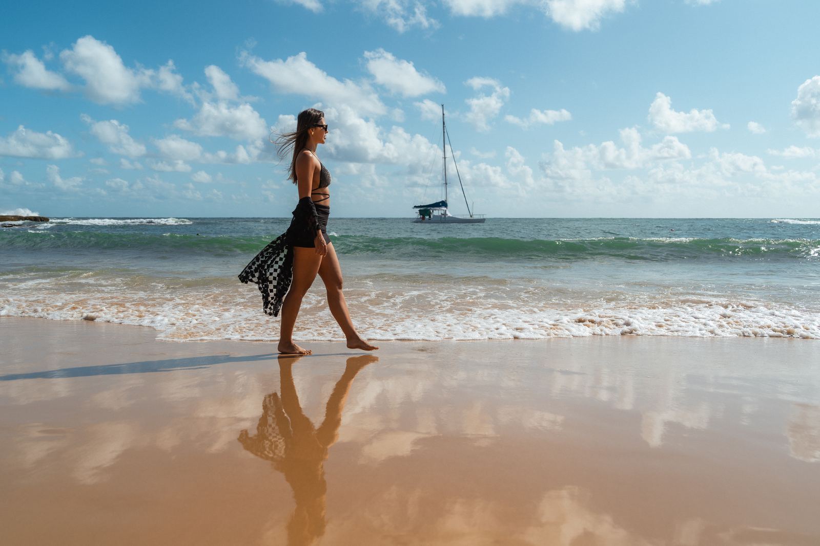 Ensaio feminino na praia em Morro de São Paulo