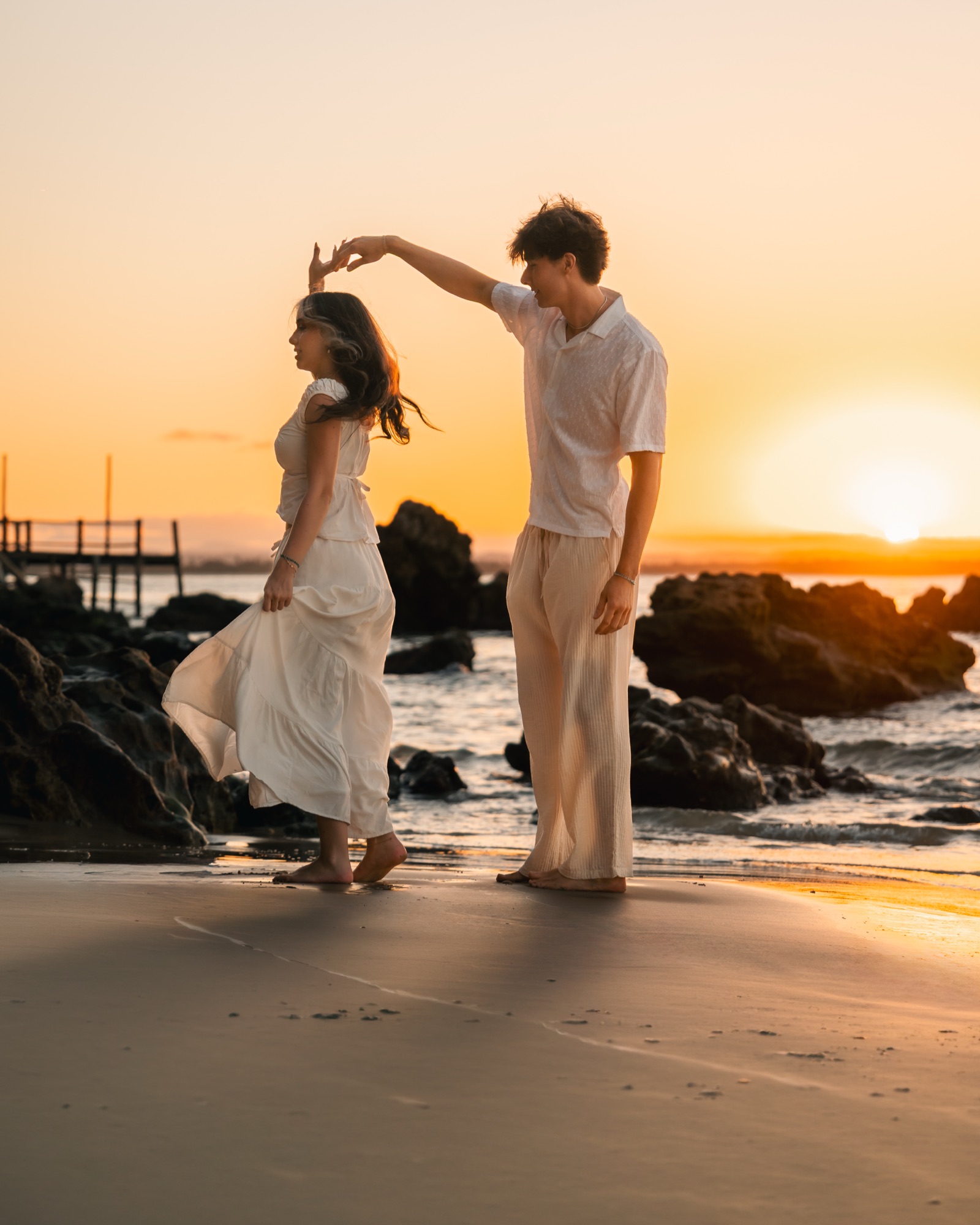 Pedido de casamento fotografado ao pôr do sol em Morro de São Paulo