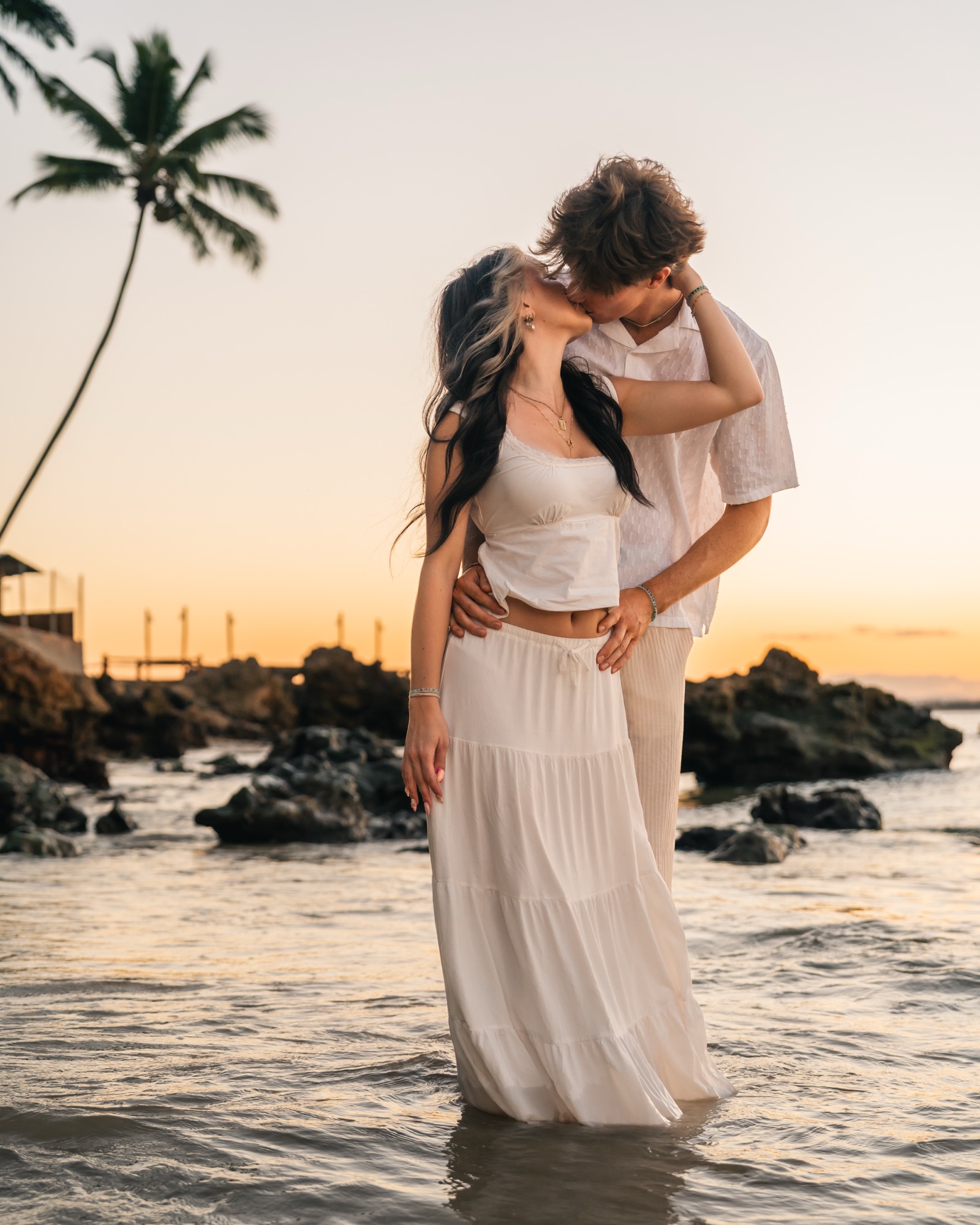 Pedido de casamento fotografado ao pôr do sol em Morro de São Paulo