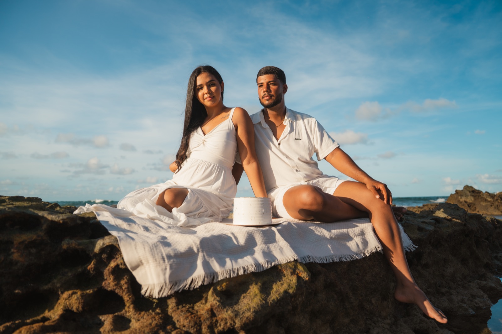Chá revelação fotografado na praia em Morro de São Paulo